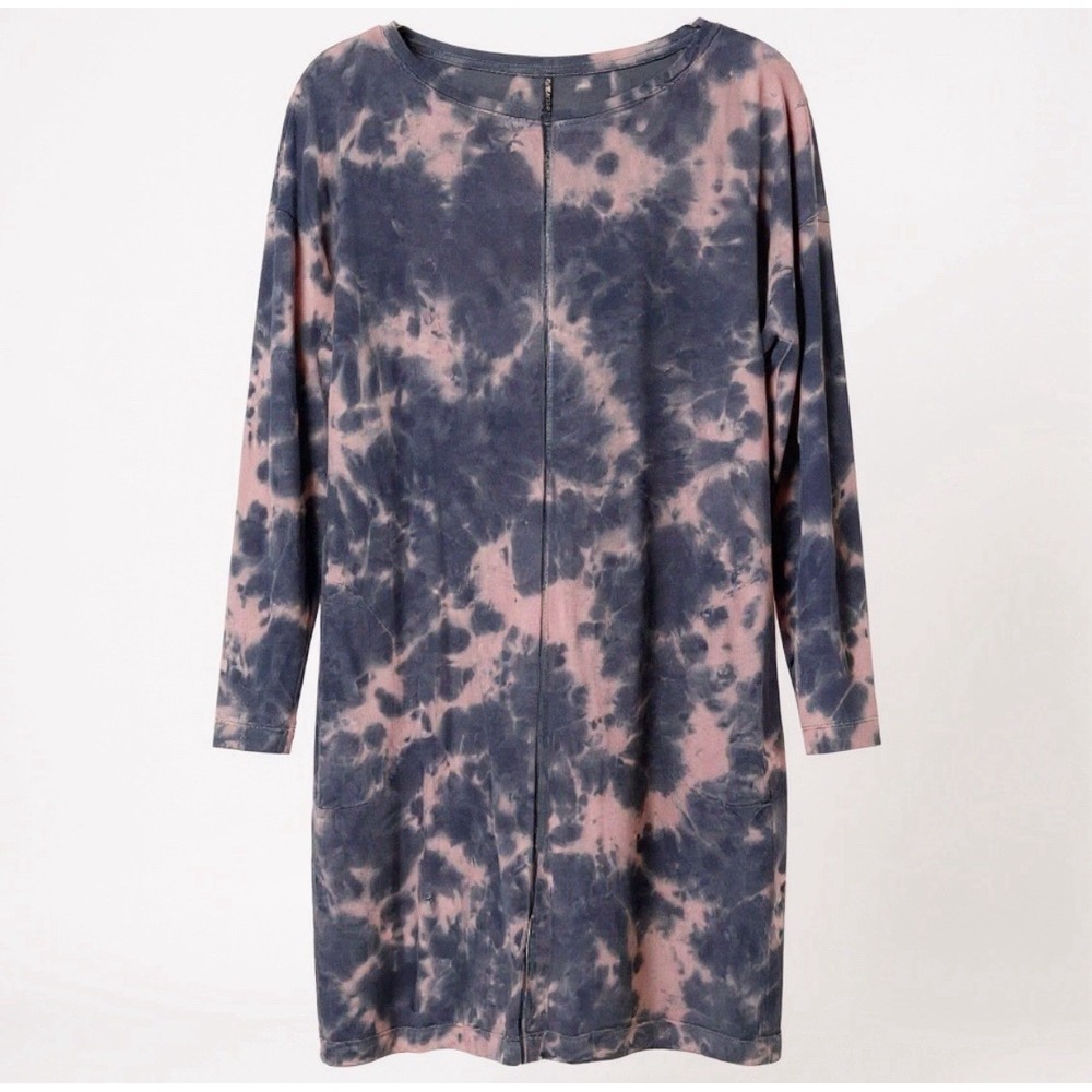 J. Jill Pure Jill Size Medium Cloud Tie Dyed SMOKMAU Dress Long‎ Sleeve Stretch